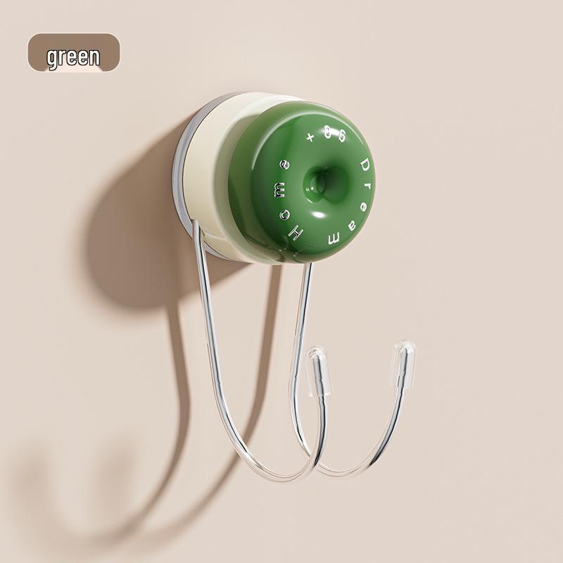 Punch-Free Cute Suction Cup Hook & Power Storage Rack зелёный