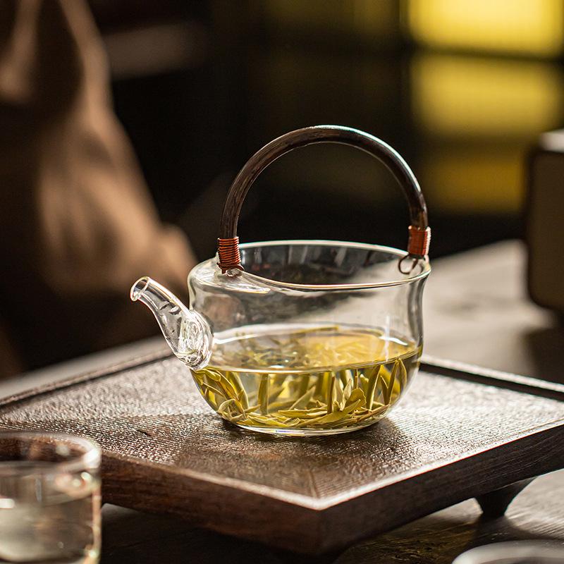 Heat-Resistant Glass Teapot with Handle - 2025 New Model for Green Tea Brewing, Household Tea Set