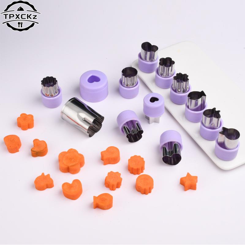 1pc Vegetables Cutter Star Heart Shape Plastic Handle Portable Cook Tools Stainless Steel Fruit Cutting Die Kitchen Gadgets