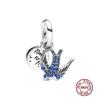 Charms camaleonte adatti a braccialetti originali alla moda in argento 925 con zircone, perlina a forma di polpo e tartaruga, ciondolo a forma di farfalla e lucciola, fai da te per realizzare gioielli