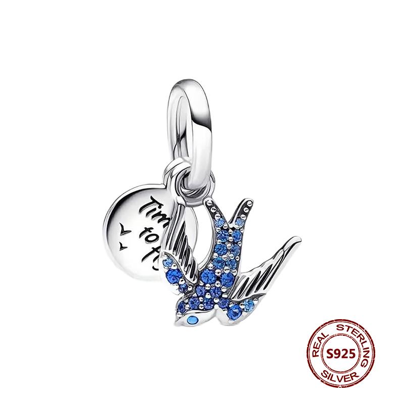 Charms camaleonte adatti a braccialetti originali alla moda in argento 925 con zircone, perlina a forma di polpo e tartaruga, ciondolo a forma di farfalla e lucciola, fai da te per realizzare gioielli