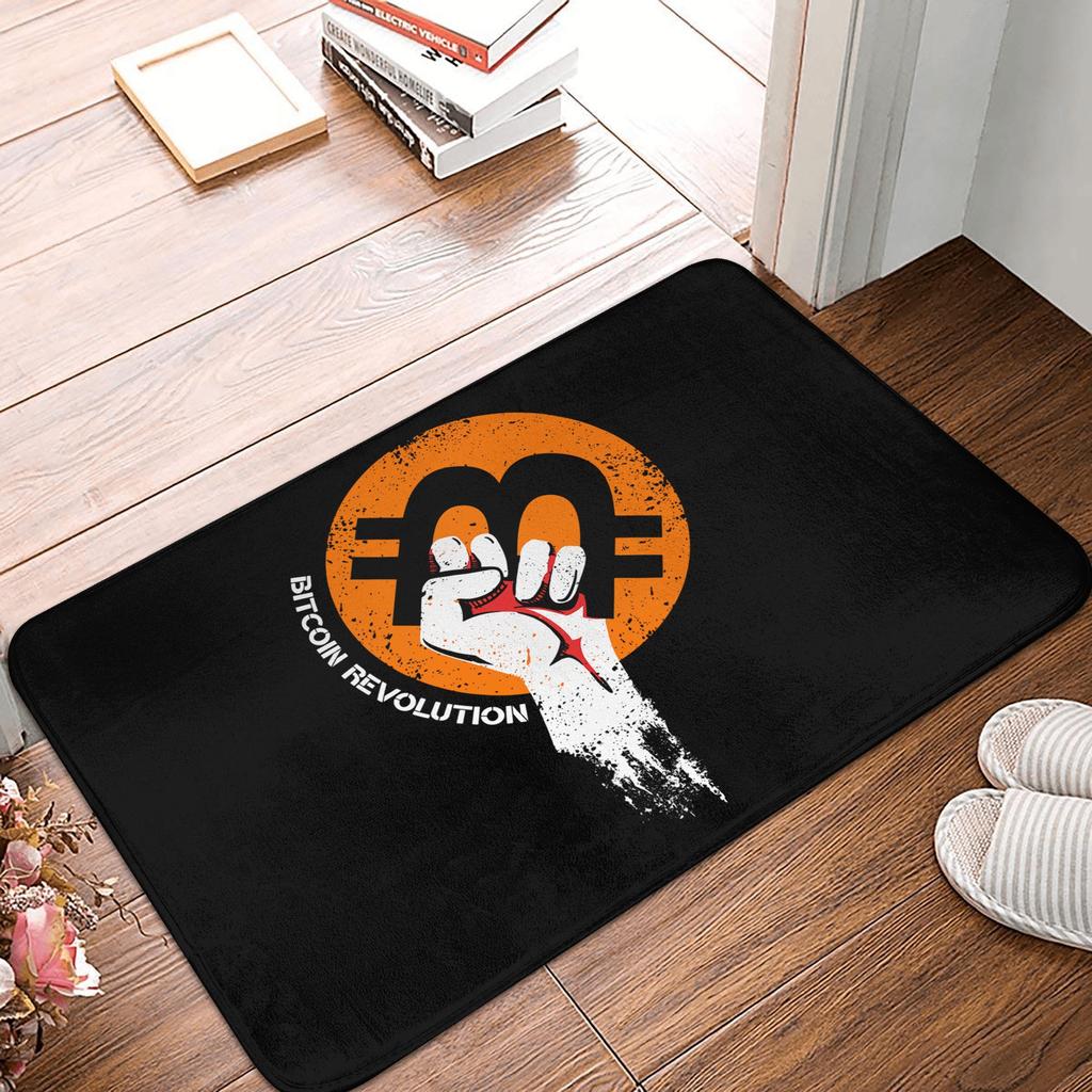 Bitcoin Cryptocurrency Crypto Digital Code Doormat Mat Anti-Slip BTC Blockchain Bath Kitchen Garage Rug Carpet 40*60cm