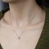 Blue Lab Grown Diamond Necklaces Real Gold Pendant for Women Girls in Stock Wholesale