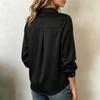 Women's Elegant Long Sleeve Shirt with Brooch Pin, Fashion Blouse for Work and Daily Wear
