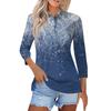 Women's Fashion Casual Lapel Short Sleeve Printed Shirt Women's Button Up Tops