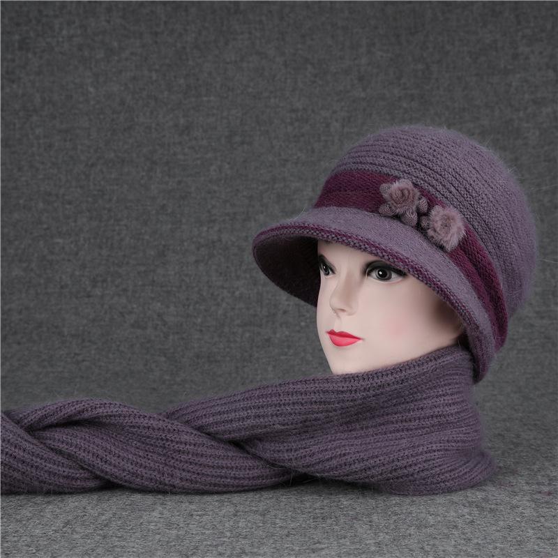Winter Mother Hat Female Warm Versatile Grandma Basin Hat Velvet Cycling Cold Bucket Hat