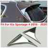 För Kia Sportage 4 2016 2017 2018   ABS Krom Bakre Fönster Spoiler Sidovinge Triangelkåpa Dekorationslist Externa Tillbehör