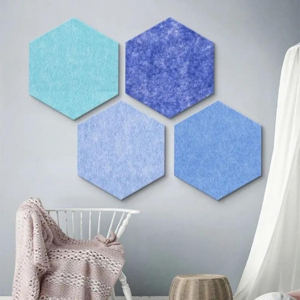 6pcs Creative Multi-functional Hexagon Felt Wall Sticker Photo Honeycomb Self-adhesive Wallpaper Home Office Boards Decoration