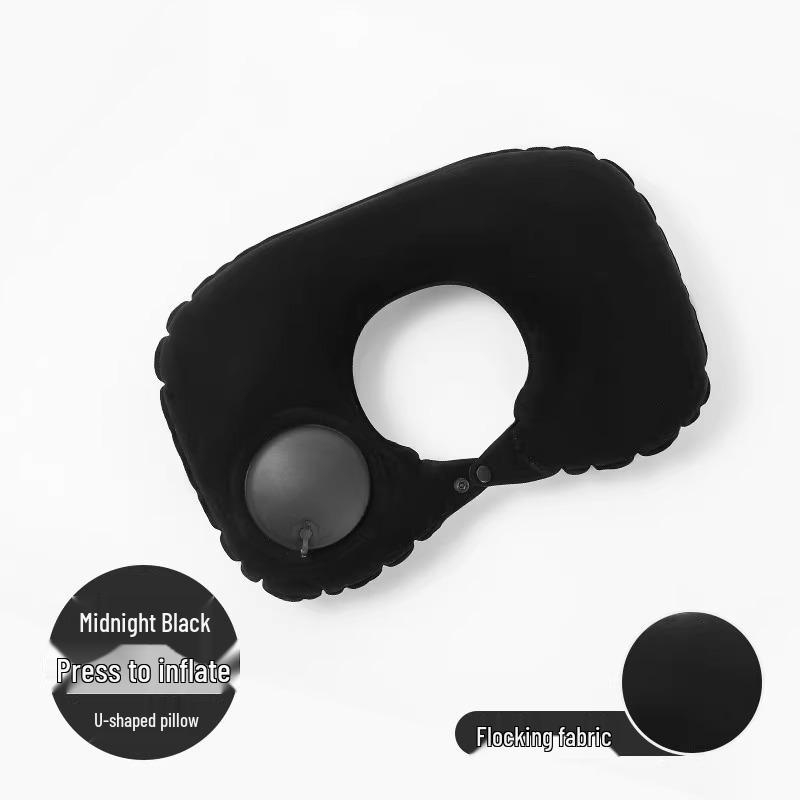 Inflatable U-shaped Neck Support Pillow for Travel - Portable and Press-type for Car & Airplane Comfort