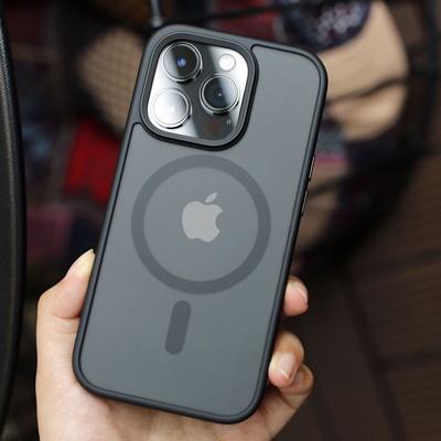 Luxusné magnetické puzdro pre bezdrôtové nabíjanie Magsafe na telefón pre iPhone 14 13 12 11 Pro Max Plus priehľadný matný nárazuvzdorný kryt