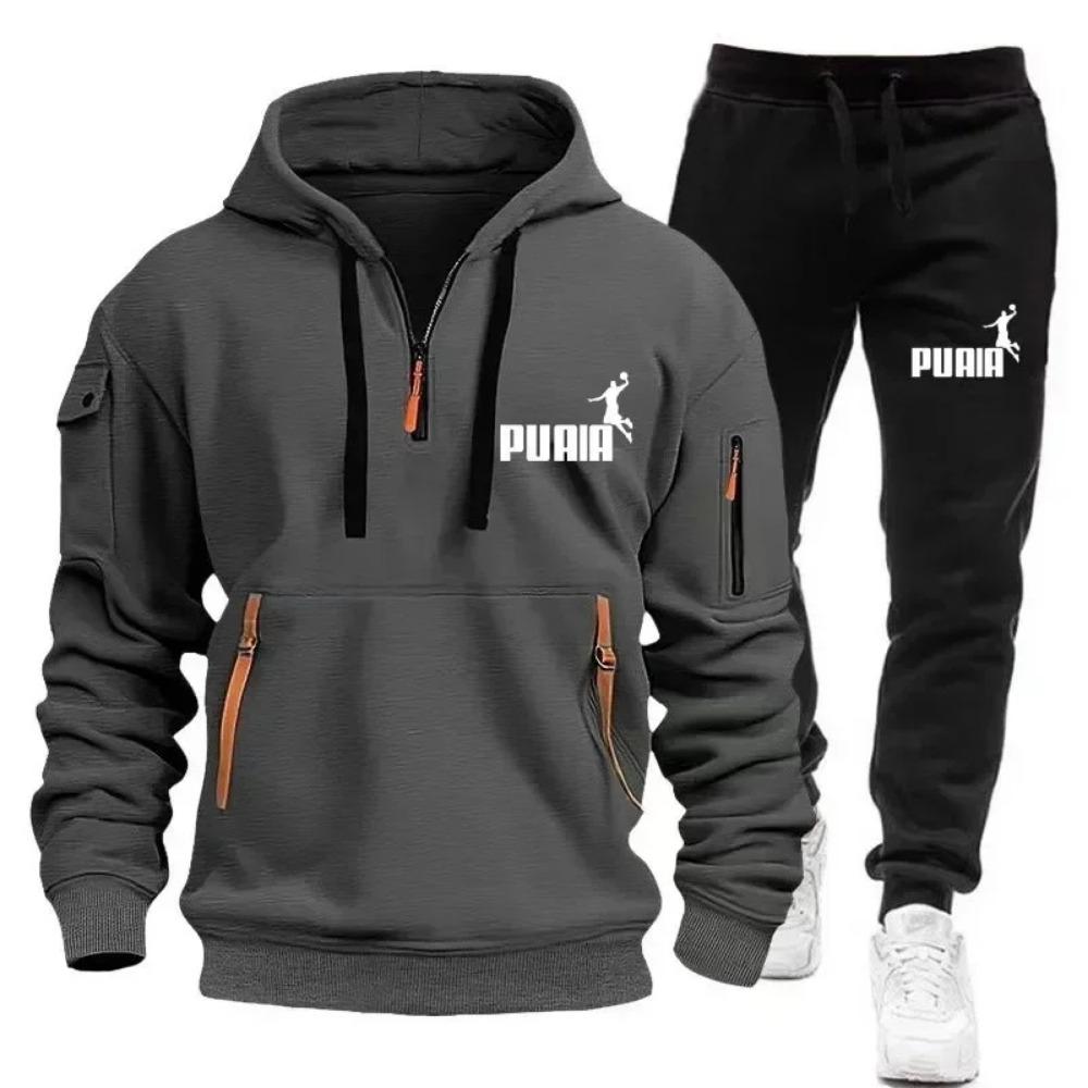 

Чоловічий Модний та Зручний Худі та Повсякденні Спортивні Штани Осінньо-Зимовий Повсякденний Спортивний Набір для Бігу M