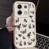 Fashion Black Butterfly Pattern Case For Xiaomi 13T 11T Pro Poco F6 X6 Redmi Note 13 12 11 Pro 10 Frosted Shockproof Soft Silicone Phone Cover