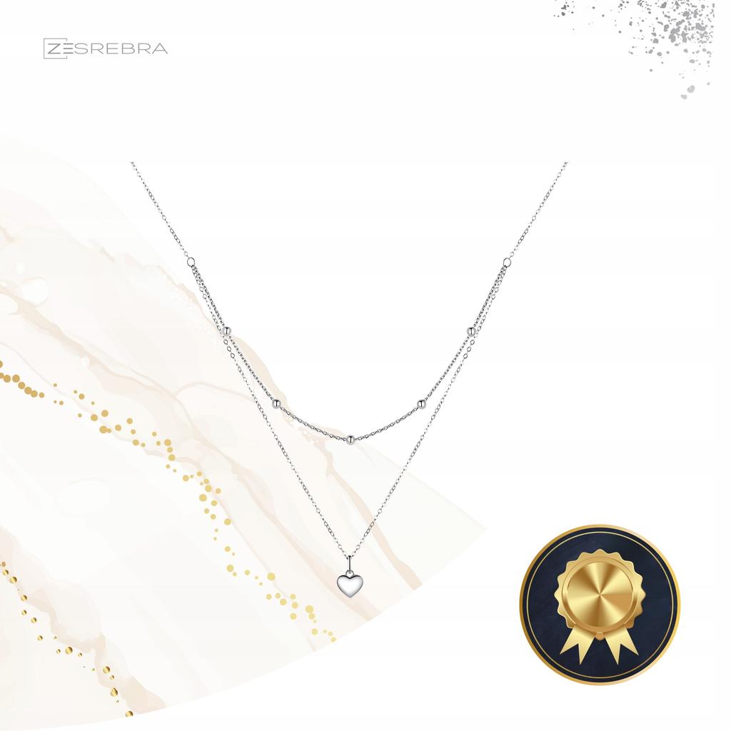 Chain Pr 925 Heart Balls Double Pendant Balls S925