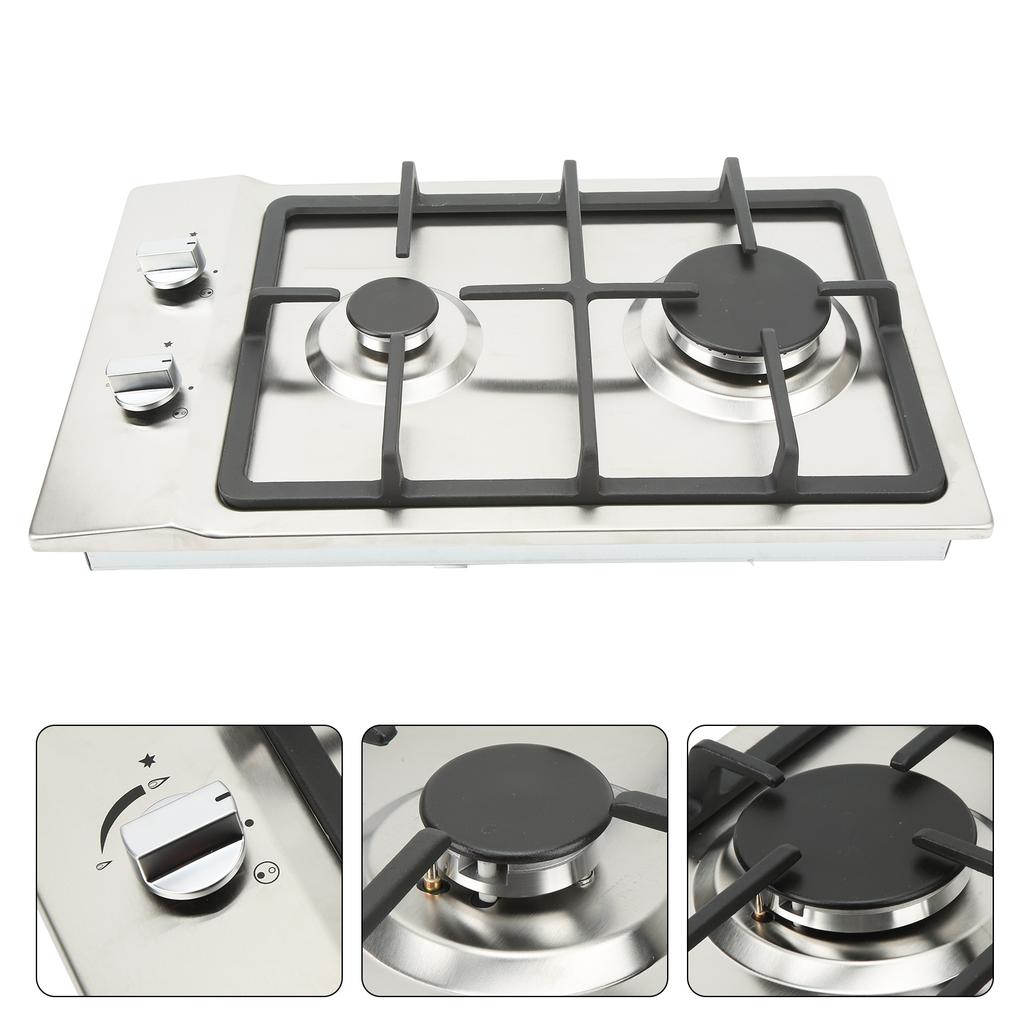 2 Burners Gas Stove Gas Cooktop 2.5KW 2.3KW LPG NG Dual Fuel Built In Gas Hob Thermocouple Protectio
