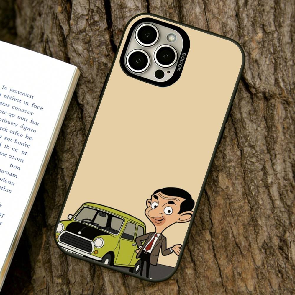 

Animated Mr. Bean Phone Case For iPhone 17,16,15,14,13,12,11 Plus,Pro Max,XS,Colored Silver Plated Inside Cover iPhone16e