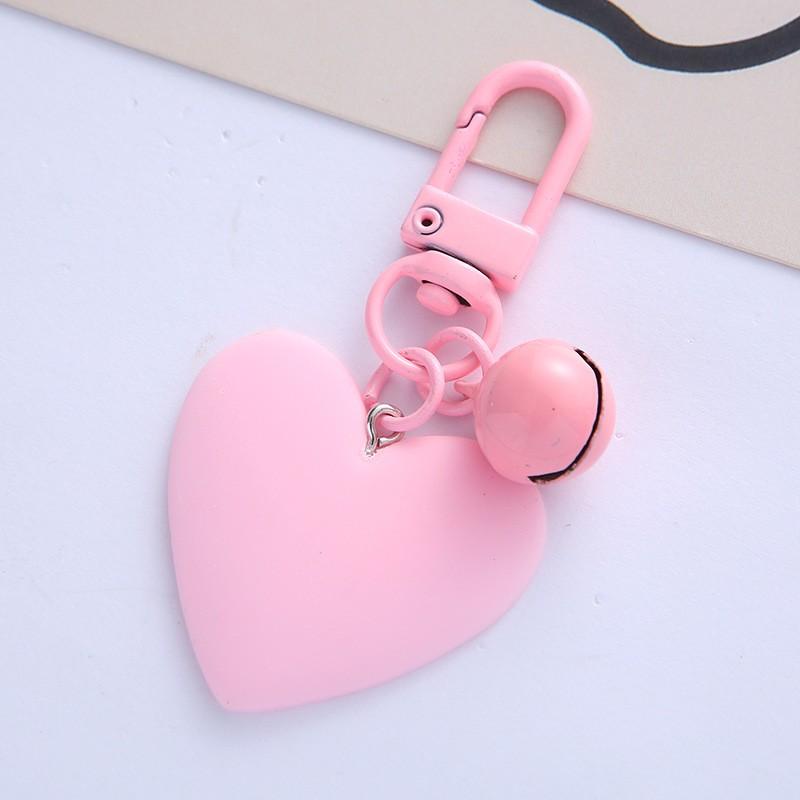 Snoepkleurige Hartvormige Bel Sleutelhanger, Schattige Meisjes Hartvormige Perzikvormige Hoofdtelefoonhoes, Tas Hanger Accessoire.