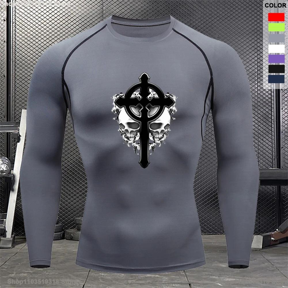 Bodybuilding Gym Outdoor Running Compression T-shirt Men's Summer Tight Breathable Short-sleeved Sports Quick-drying Top S-3XL