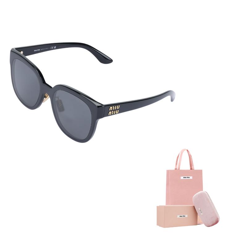 MIU MIU Square Sunglasses With Letter Logo Women Sunglasses Black SMU01Z_E1AB_F05S0_C_055
