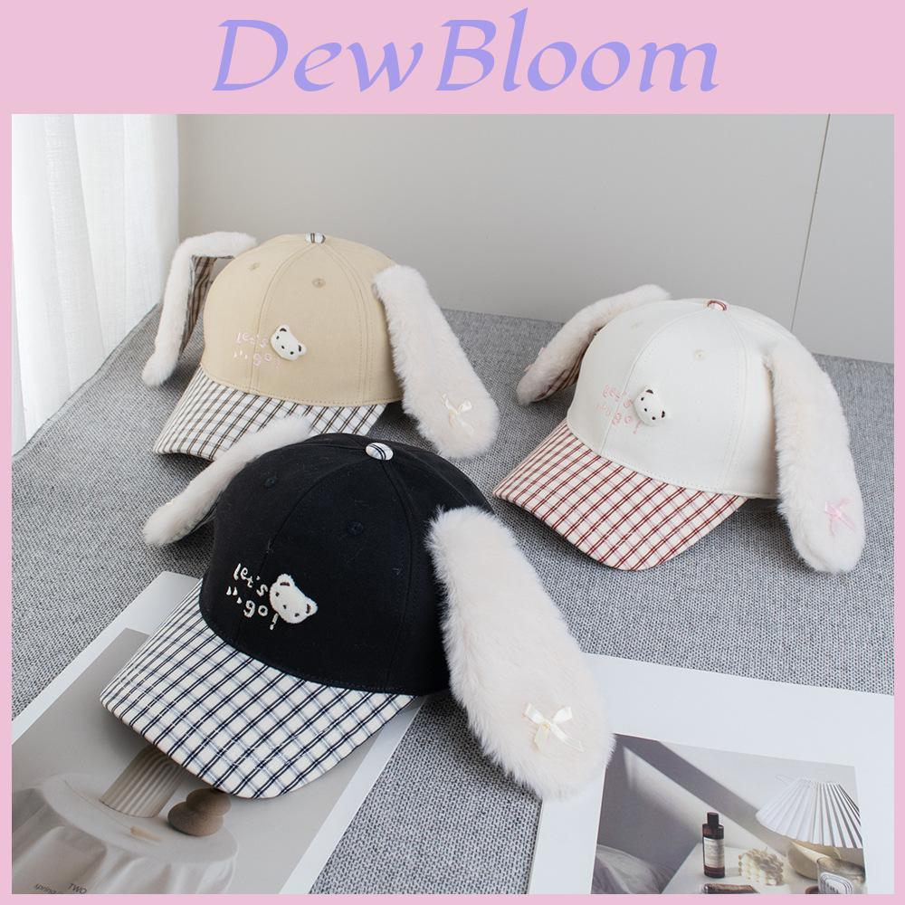Cute Cartoon Bunny Cotton Baseball Cap With Adjustable Wide Brim For Summer Sun Protection