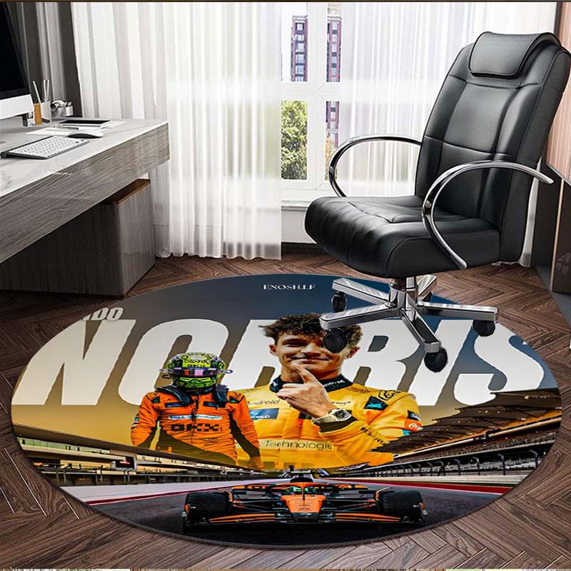 Lando Norris Print Round Rug, Washable Floor Carpet, For Entryway Dorm Laundry Room Office Study, Home Decor Birthday Christmas Gift