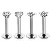 316L Edelstahl Lippenstecker mit Herz-, Stern-, Rund-, Quadrat- und Herz-Zirkonia-Designs (1,2 mm Stange)