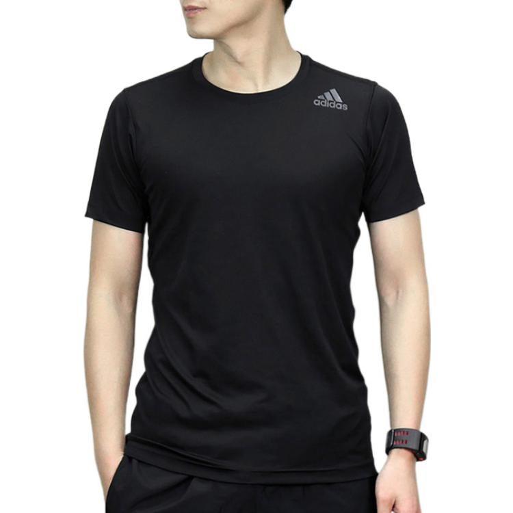Adidas T Shirts Men's Black Crew Neck Moderate Straight Fit CE0876