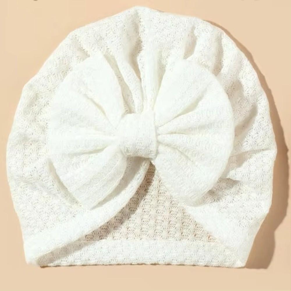 Solid Color Infant Turban Hat Knotted Design Newborn Head Wrap Cute Baby Hat  0-6 Months Fit