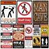 Vintage Metal Wall Art Decor Warning Zombies Funny Man Cave No Smoking Shabby Chic Posters Restroom Painting Stickers WY