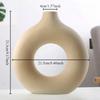 Creative Donut Shape Ceramic Vase Nordic White Circular Hollow Flower Vase Home Office Desktop Living Room Decoration Flower Pot