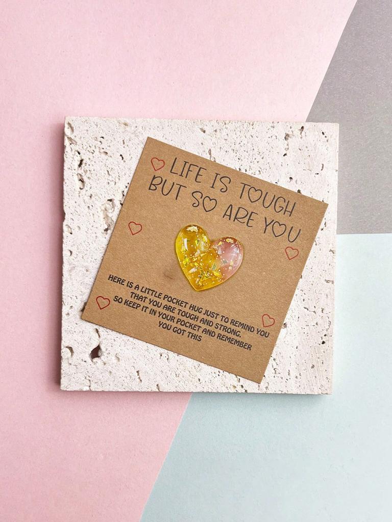 1 Set Of Heartwarming Resin Pocket Hug Cards - With Motivational Cards, Perfect For Birthdays, Weddings
