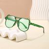2025 Retro Double Bridge Sunglasses Large Frame PC Lenses UV400 Anti-UV Pilot Glasses for Men and Women