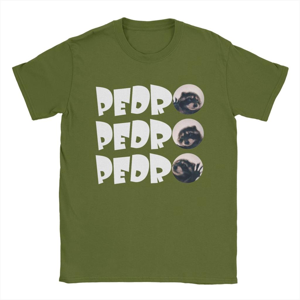 Men's T-Shirt Pedro The Dancing Raccoon Funny Cotton Tee Shirt Short Sleeve T Shirt Crew Neck Clothes Adult