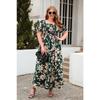 Vestido feminino de verão plus size estampado casual vestido de férias boêmio elegante midi vestidos longos