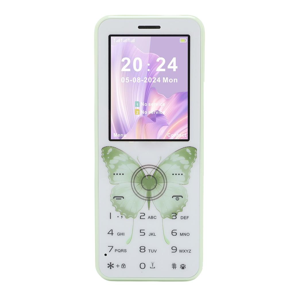 2G Phone Slim 2.4 Inch HD Color Screen Dual SIM Dual Standby Senior Cell Phone with Big Buttons Flashlight FM