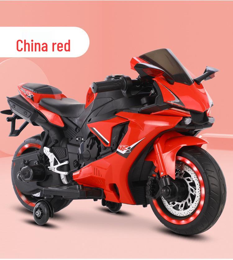 Children's Double-Sized Rechargeable Two-Wheeled Electric Motorcycle with Music