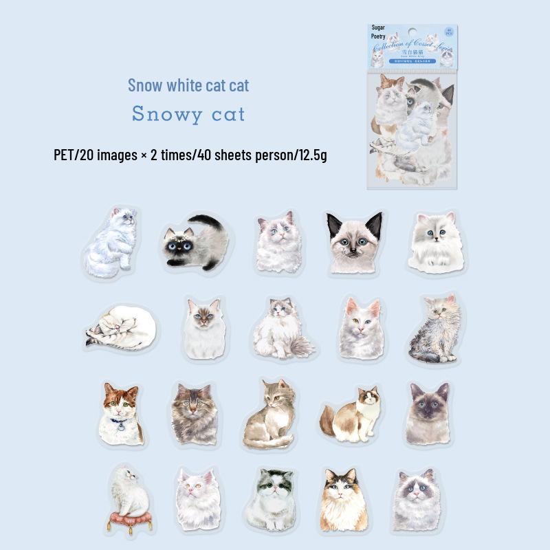 

Cute Cat Journal Sticker Pack - 40 Decorative DIY Sheets