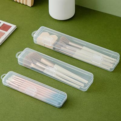 Portable Makeup Brush Storage Brush With Dustproof Lid Cosmetics Organizer Travel Transparent Lipstick Eyeliner Storage Case