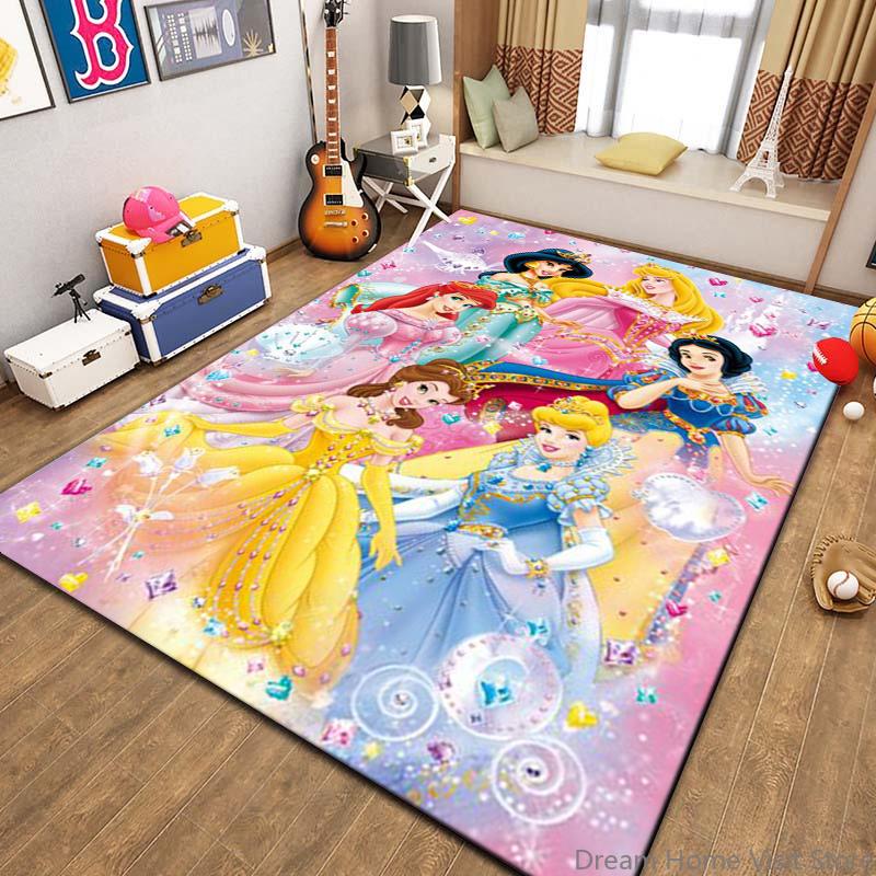 Beautiful All Princess Theme Cartoon Carpet for Living Room Bedroom Sofa Doormat Decor Rug Kid Non-slip Floor Mat Girl Nice Gift