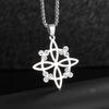 Retro Jewelry Triangle Knot Necklace Stainless Steel Crescent Trinity Necklace