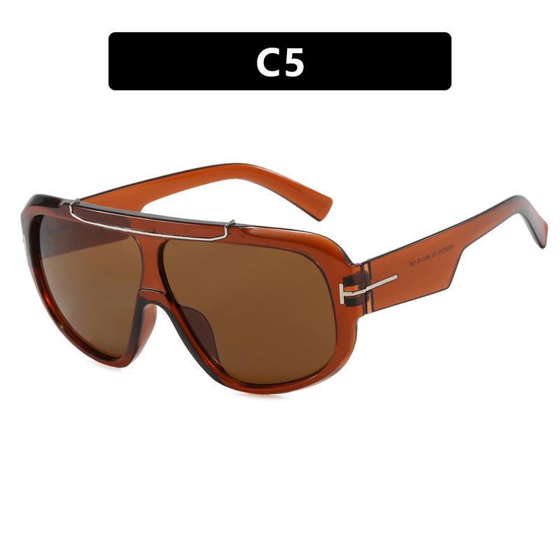 Large Frame Personalized One-Piece Sunglasses Outdoor Windproof Sunglasses Trendy Sunglasses Women