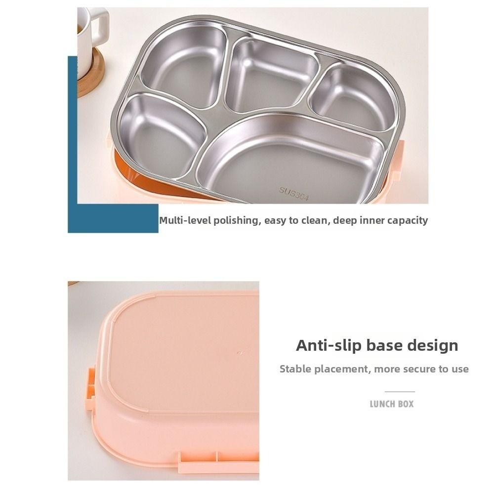 Stainless Steel Insulated Lunch Box Large Capacity Leak-Proof Sealed Food Container with Chopsticks Spoon with Soup Bowl