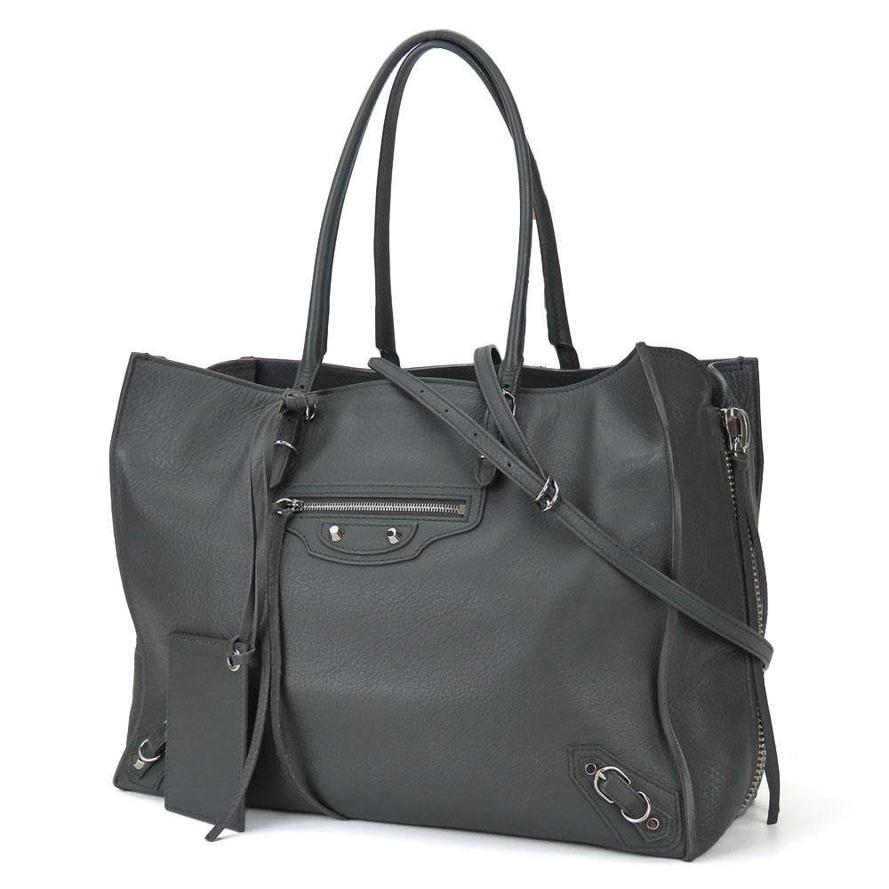 Used BALENCIAGA Tote Bag paper 432596 Calfskin gray 2WAY