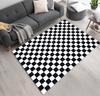 Printed Chick White Black Checkered Area Runner Rug Elegant Machine Washable Checkerboard Pattern Print Carpet Modern Home Gif
