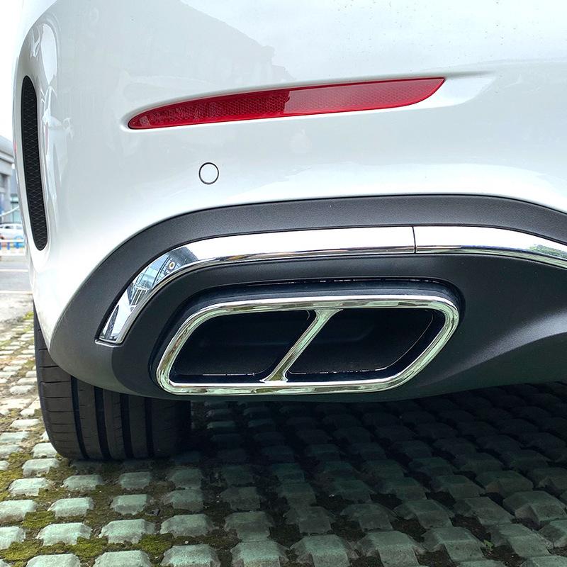 For Mercedes Benz C-Class W206 C200 C260 C300 AMG  Tail Throat Exhaust Decorative Frame Car Sticker Modification Accessories