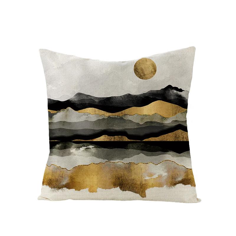 Home Decoration Supplies Landscape Painting Polyester Pillow Cover Home Geometric Abstract Sofa Cushion Cover