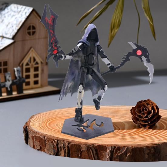 3D Baskılı Aksiyon Figürü Seti Çok Eklemli Hareketli Pelerinli Ölüm Süsü Aksiyon Figürü DIY Aksesuarlarıyla Masaüstü Dekoru Çocuklar İçin Oyun Severler