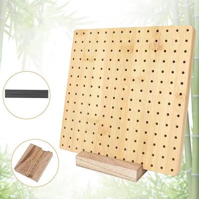 Wooden Crochet Block Plate Reusable Handcrafted Crochet Knitting Board Square Bamboo Grid Knitting Blocking Mat Sewing Supplies