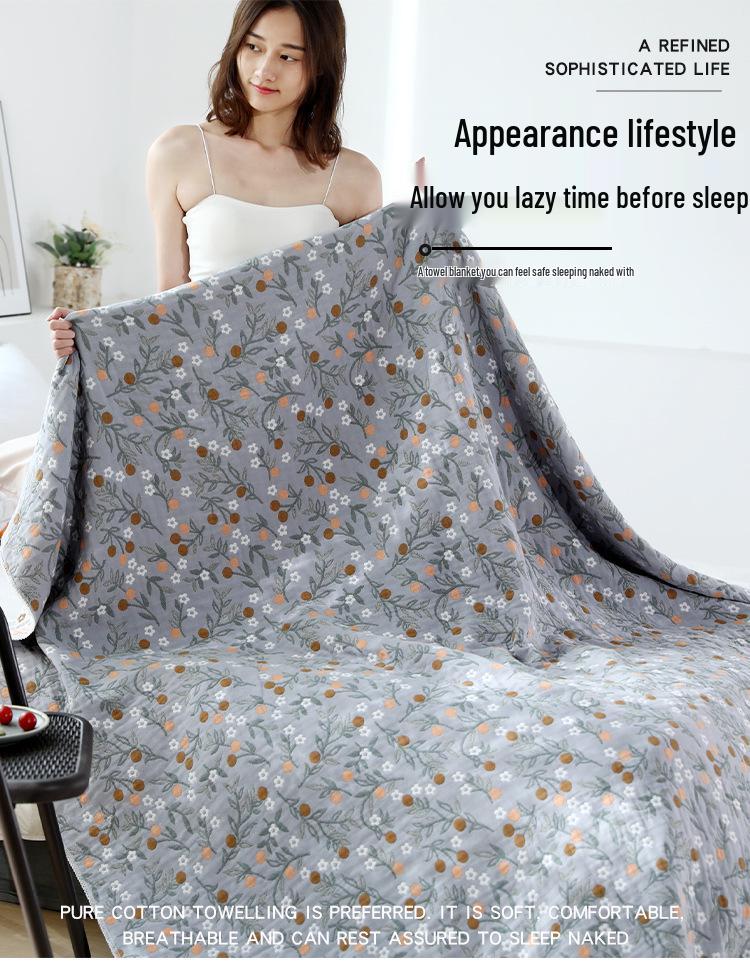 2021 Cotton Lace Four-Layer Gauze Quilt: Summer Nap Blanket & Bedspread