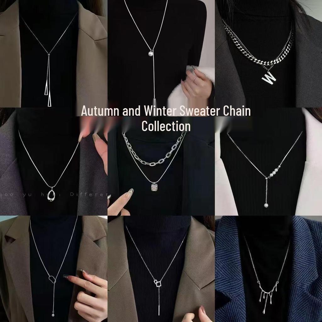 Geometric Triangle Sweater Necklace: Luxury, Versatile, and Simple for Autumn/Winter Fashion