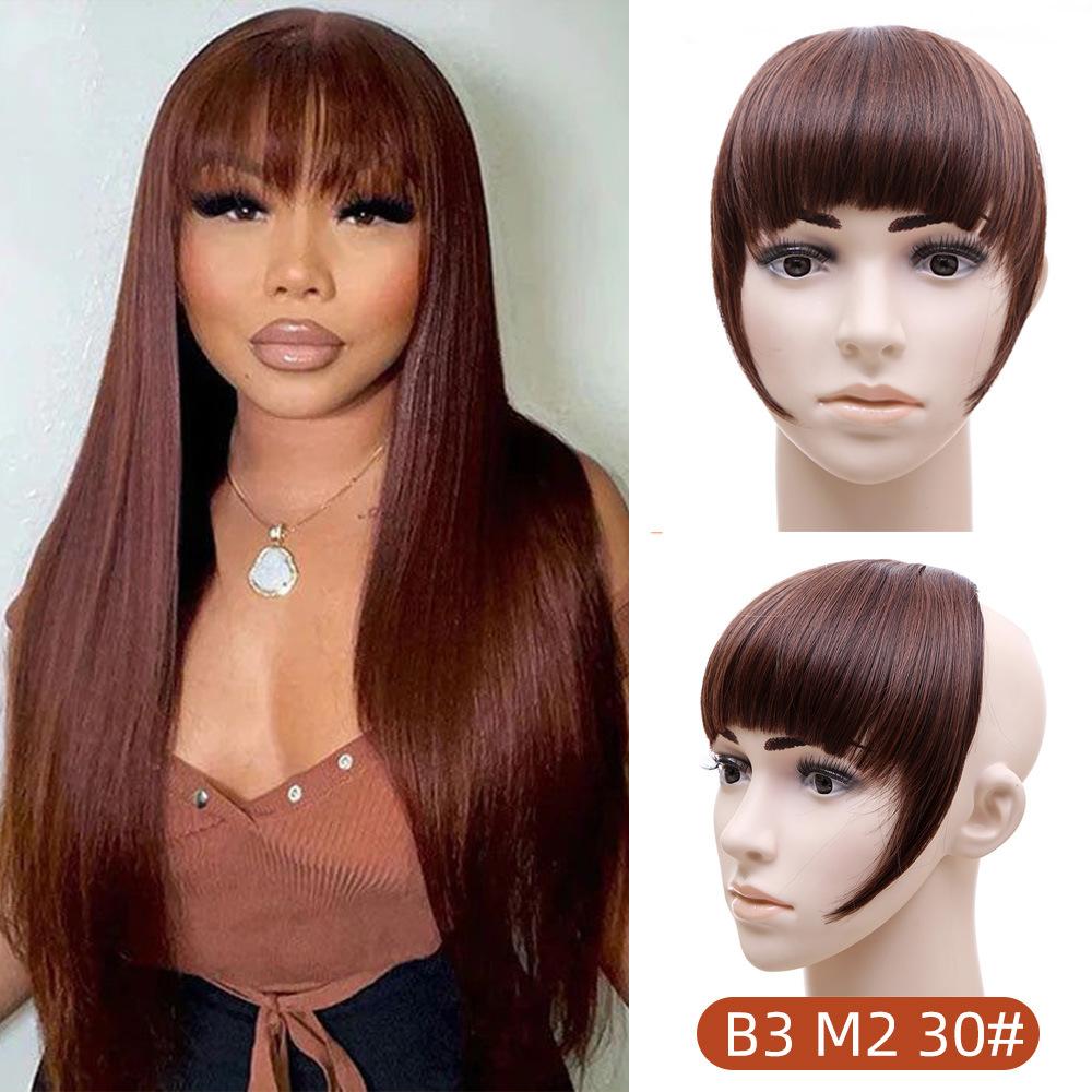 High Temperature Fiber Thick Neat Bangs Synthetic Hair Topper for Women
